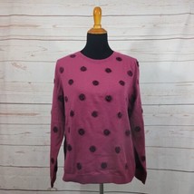 Talbots Tinsel Dot Sweater Berry Petite XL Polka Dot Pink Purple Sparkle... - $39.59