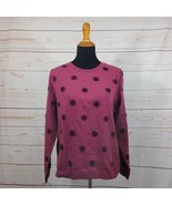 Talbots Tinsel Dot Sweater Berry Petite XL Polka Dot Pink Purple Sparkle... - $54.14 CAD