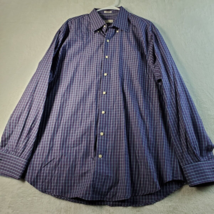 Peter Millar Dress Shirt Mens XL Blue Purple Check Long Sleeve Pocket Collared - £14.46 GBP