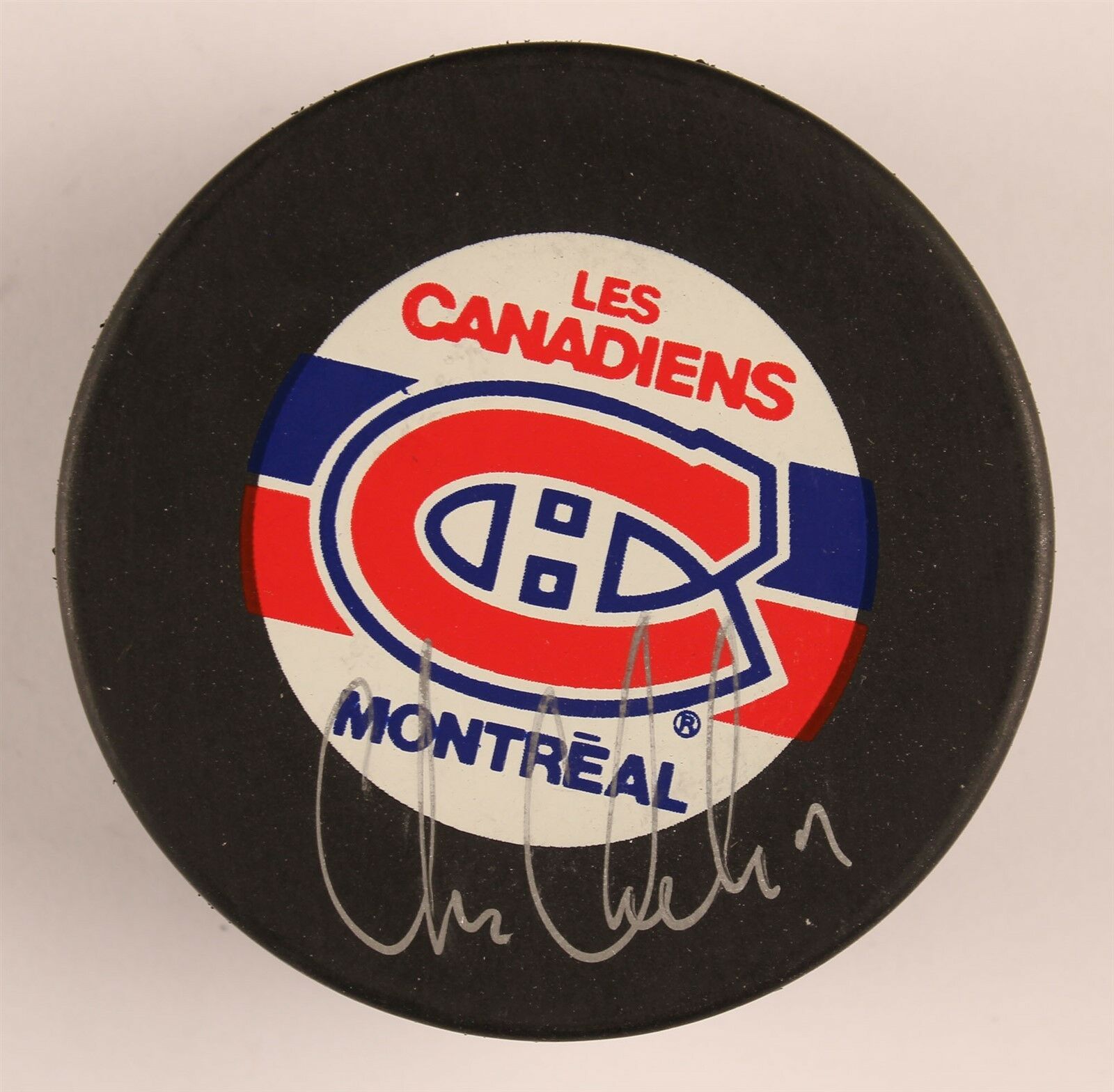 Primary image for Chris Chelios Signed Official NHL Ziegler Puck Canadiens