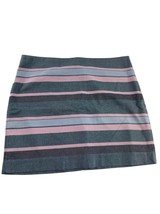 Gap Womens Mini Skirt Size 4 Blue Pink Stripe Short Pencil Lined Cotton Blend - £11.80 GBP