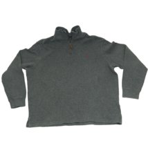 Polo Ralph Lauren 1/4 Zip Sweater Men&#39;s Large Gray Pullover Purple Pony - $21.51