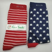 Keva Socks Patriotic Stars Stripes Adult One Size Independance America Flag July - £6.78 GBP