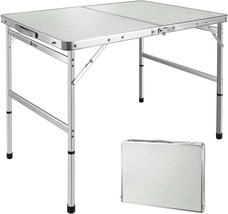 VILLEY Folding Camping Table, Portable Lightweight Outdoor Table with Aluminum - £44.75 GBP