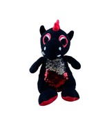 Fun Express Dragon Plush Sequin 14&quot; Red Black Stuffed Animal Shiny - $24.35 CAD