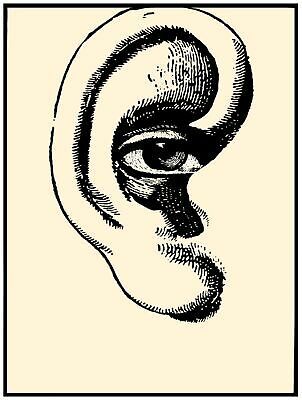 Wall Decor Poster.Fine Graphic Art Design.Spy Portrait.Super ear.Room art.323