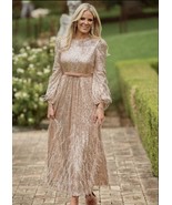 Antonio Melani x Nicola Bathie Nicola Sequin Feather Long Sleeve Dress B... - $268.93 CAD