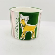 Eddie Bauer Home Christmas Mug Celebrate Reindeer Holiday Coffee Chocolate Mug - £9.34 GBP