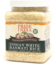 Pride of India Extra Long White Basmati Rice, 1.5 lb plastic PET jar - $21.99
