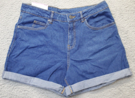 Serra Shorts Womens Size 14 Blue Denim Pockets Mid Rise Fold Up Ankle Fl... - $16.68 CAD