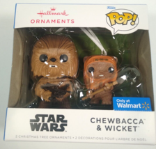 Hallmark Funko Pop Chewbacca &amp; Wicket Ornament Star Wars New In Box - £12.57 GBP