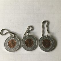 Las Vegas club casino vintage encased penny on chain lot of three - $26.96 CAD