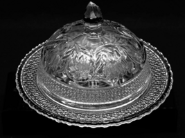 HTF Vintage INDIANA GLASS Covered Butter Dish ROSE POINT BAND - 1 Pound,... - $24.67