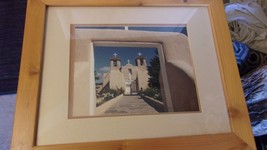 Taos, NM Pueblo Mission Church St. Francis Frame &amp; Matted Photograph WJ ... - £157.27 GBP