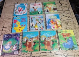 10 VTG Walt Disney Little Golden Book Lot Alice Lady Tramp Jungle Big Bird Bambi - £19.02 GBP