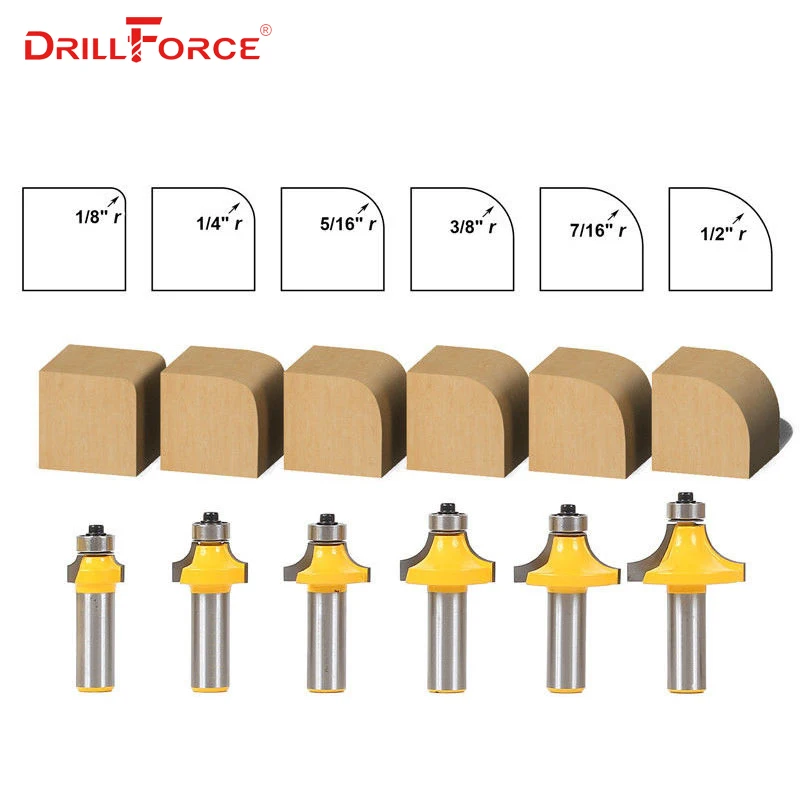 Drillforce 6PCS 1/2&quot;(12.7mm) Tming Rounded Corner R Chamfering  Milling Cutter R - £221.30 GBP