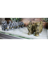 Ebros Silver and Gold King Arthur Merlin Dragons Chess Pieces with Board... - $1,406.74 MXN