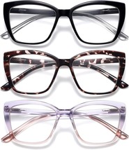 Reading Glasses for Women, 3 pack Fashion Oversized Readers for Women (2... - £11.42 GBP