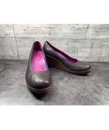 Crocs Wedge Heels Women 9M A-Leigh Shoes Brown Leather Closed Toe SlipOn... - €32,12 EUR