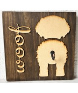 Woof Dog Silhouette Wood Wall Plaque/Sign with Hook Leash &amp; Collar Holde... - $23.70