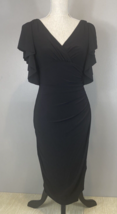 Lauren Ralph Lauren Collection Dress Black with Flare Ruched Siding Size 2 - £14.71 GBP