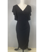 Lauren Ralph Lauren Collection Dress Black with Flare Ruched Siding Size 2 - £14.77 GBP