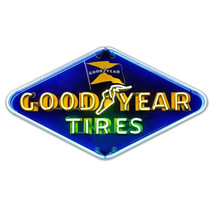 Good year goodyear dealer car tires faux vintage ad steel metal sign - £69.76 GBP