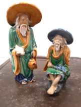 Pair Of Vintage Chinese Mudmen Statues  - Pottery / Ceramic marked CHINA... - $19.64