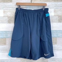 Nike Fit Dry Basketball Shorts Blue Activewear Gym Workout Training Mens... - £19.46 GBP