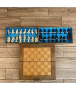 Vintage Japanese Chess Set Folding Board Game Case Asian Chinese Hand Ca... - $225.00