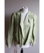 Eileen Fisher SP Lime Green 100% Linen Open Front Lightweight Jacket Top... - £24.01 GBP