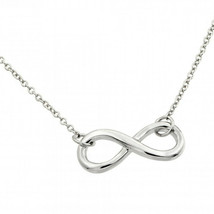 925 Sterling Silver Infinity Adjustable Necklace 16&quot; -18&quot; - £26.52 GBP