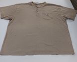 Carhartt K84DES 3-Button Men's 2XL Brown Cotton Henley Shirt Short Sleev... - $21.77