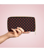 Red Polka Dot Wallet, Faux Leather - $32.00