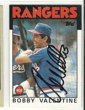 bobby valentine signed autographed card 1986 topps - $9.55