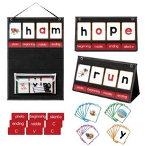 CVC Word Builder Desktop Pocket Chart with 107 Cards, Kids Word Builder ... - £42.14 GBP