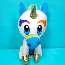 Unicorn Blue White Gold Classic Toy Co Plush Stuffed Animal 12" - $26.72