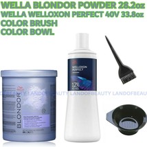 Wella Blondor Multi Blonde Powder 28.2oz+40V Develper 33.8OZ+COLOR Brush+Bowl - $49.99