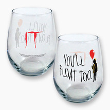 IT! The Movie You&#39;ll Float Too Balloon Image 21 oz Curved Table Glass NE... - $13.54