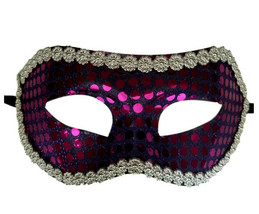 Purple Sequin Mardi Gras Masquerade Value Mask - £6.99 GBP