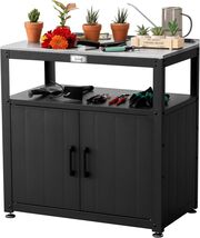 Durable Garden Potting Bench with Stainless Steel Top &amp; Ample Storage Space - $264.28