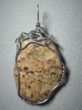 Leopardskin Jasper Stone Pendant Wire Wrapped .925 Sterling Silver by Jemel - $34.00