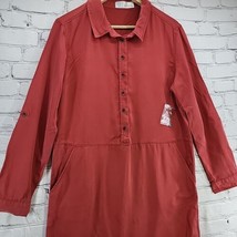 Time and Tru Shirt Dress Womens Sz 8-10 Red Long Sleeve With Pockets New... - $19.79