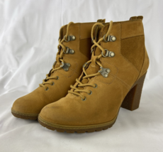 Timberland Ladies Size 9 Nubuck Tan Glance Lace Up Heel Field Boots A199... - $56.99