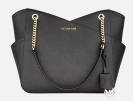 Michael Kors Jet Set Travel Women&#39;s Large Saffiano Leather Tote Bag - Black - £97.98 GBP