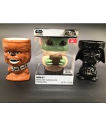 Star Wars Goblets Set of 3 – Darth Vader, Chewbacca, Yoda Hot Cocoa Coff... - $29.70