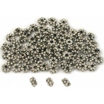 Bali Spacer Daisy Beads Antique Silver Plated 5mm 80Pcs Approx. - £5.42 GBP