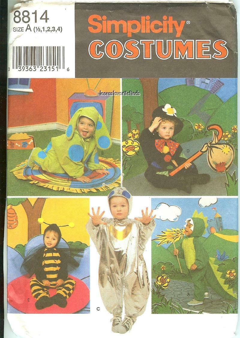Primary image for Simplicity 8814 Toddlers Children's Costumes Bubble Bee Dog Spaceman 6mo,1,2,3,4