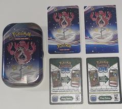 (1) Pokemon (Empty)Tin (1) Art Card &quot;Flamingo&quot; (1) Sticker Sheet (2) Cod... - £7.83 GBP