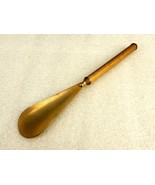 7 1/2&quot; Vintage Brass Shoe Horn,  Gold Tone, Metal Handle w/Ridges, Men o... - $26.73 CAD
